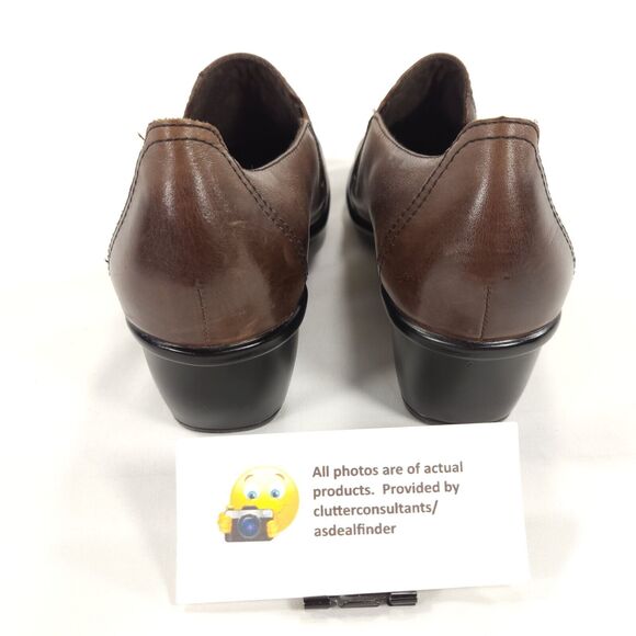 Clarks Partridge Slip On Casual Block Heel Loafer Womens Size 8 89488 Brown - Picture 3 of 9
